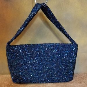 Vintage 1947 Iridescent Glass Micro-Beaded Handbag